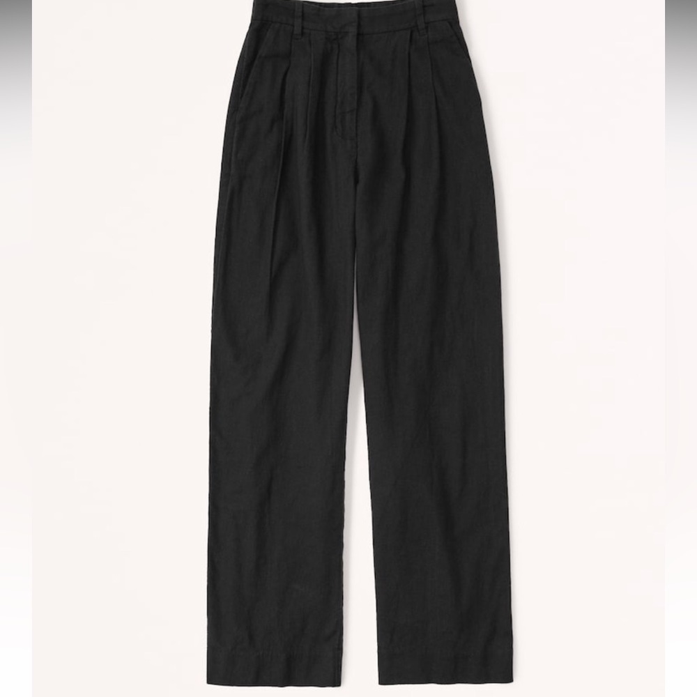 ABERCROMBIE & FITCH // Linen Blend Tailored Pant // black // Extra Small & Short